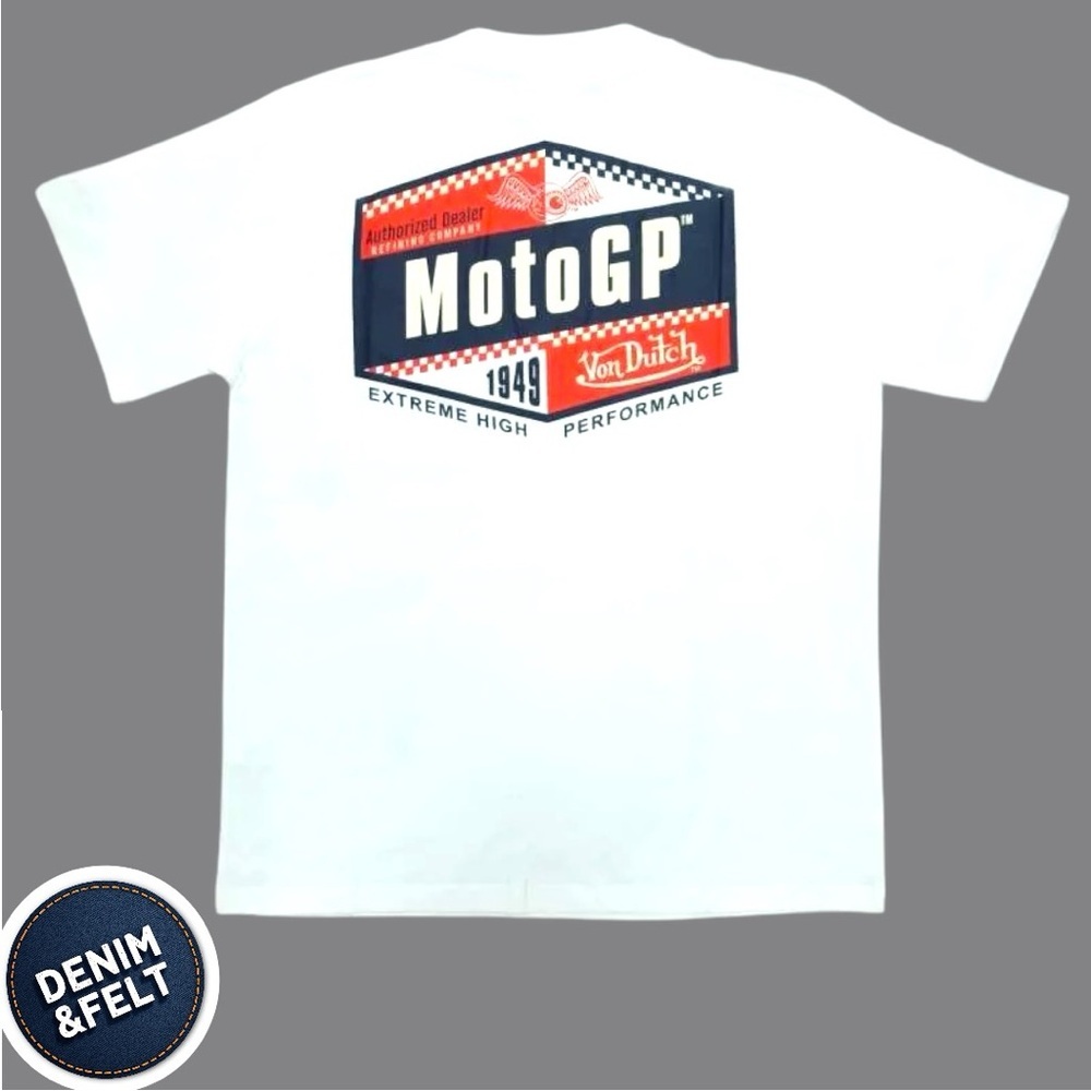 Von Dutch Men’s White/Green Moto GP 1949 Tee/T-Shirt | NEW/NWT!!‎ RARE!! 🔥🔥